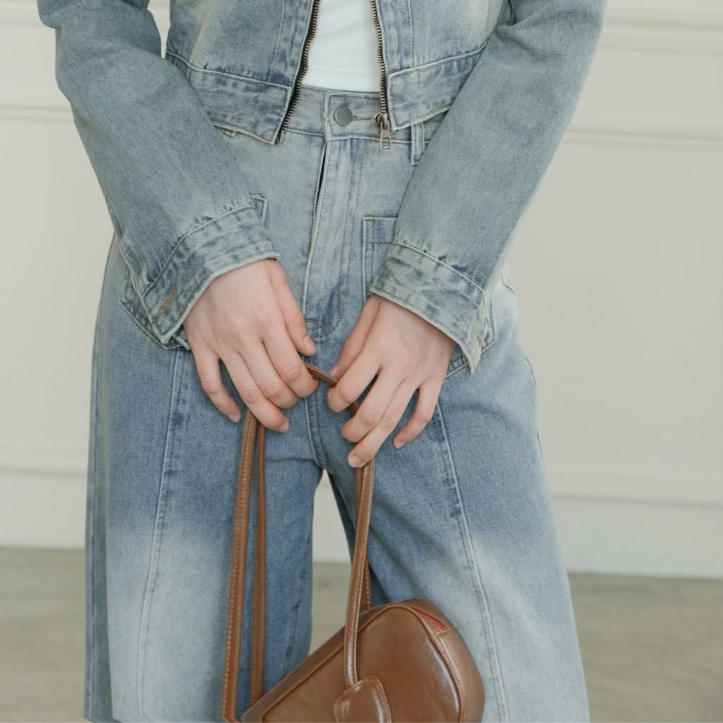 Set Jeans Cổ Tròn Khóa Kéo-(BO122)