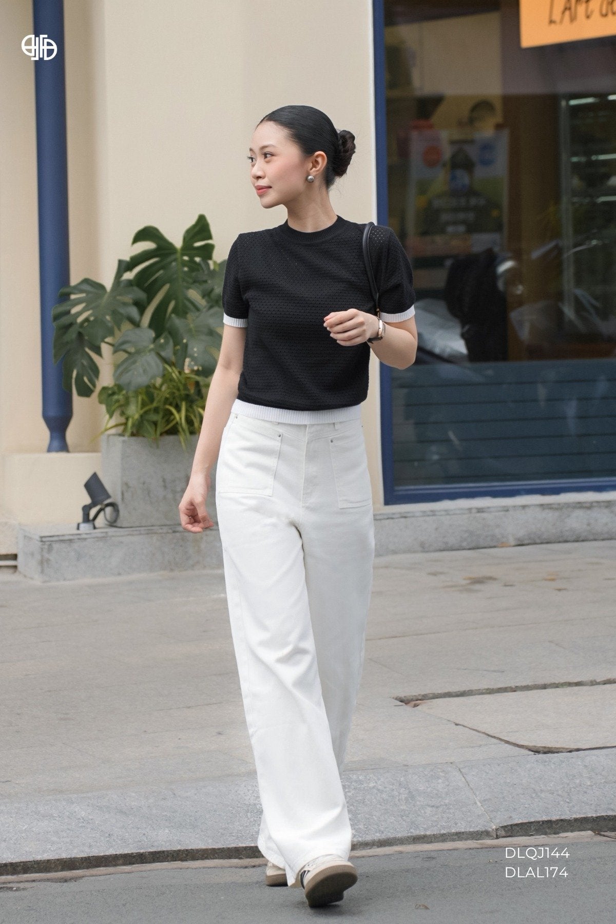 Áo Len Mềm Phối Gấu - Đen (AL184)