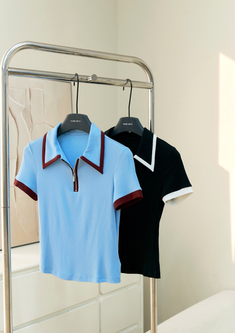 Áo polo khóa đồng phối cổ (PL002)