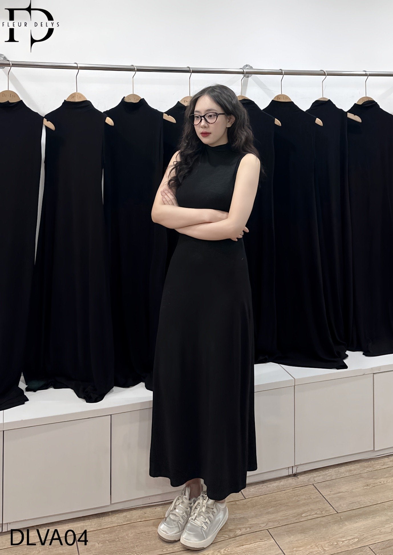 Váy Sát Nách Cúc Bọc - ĐEN - (VA04)