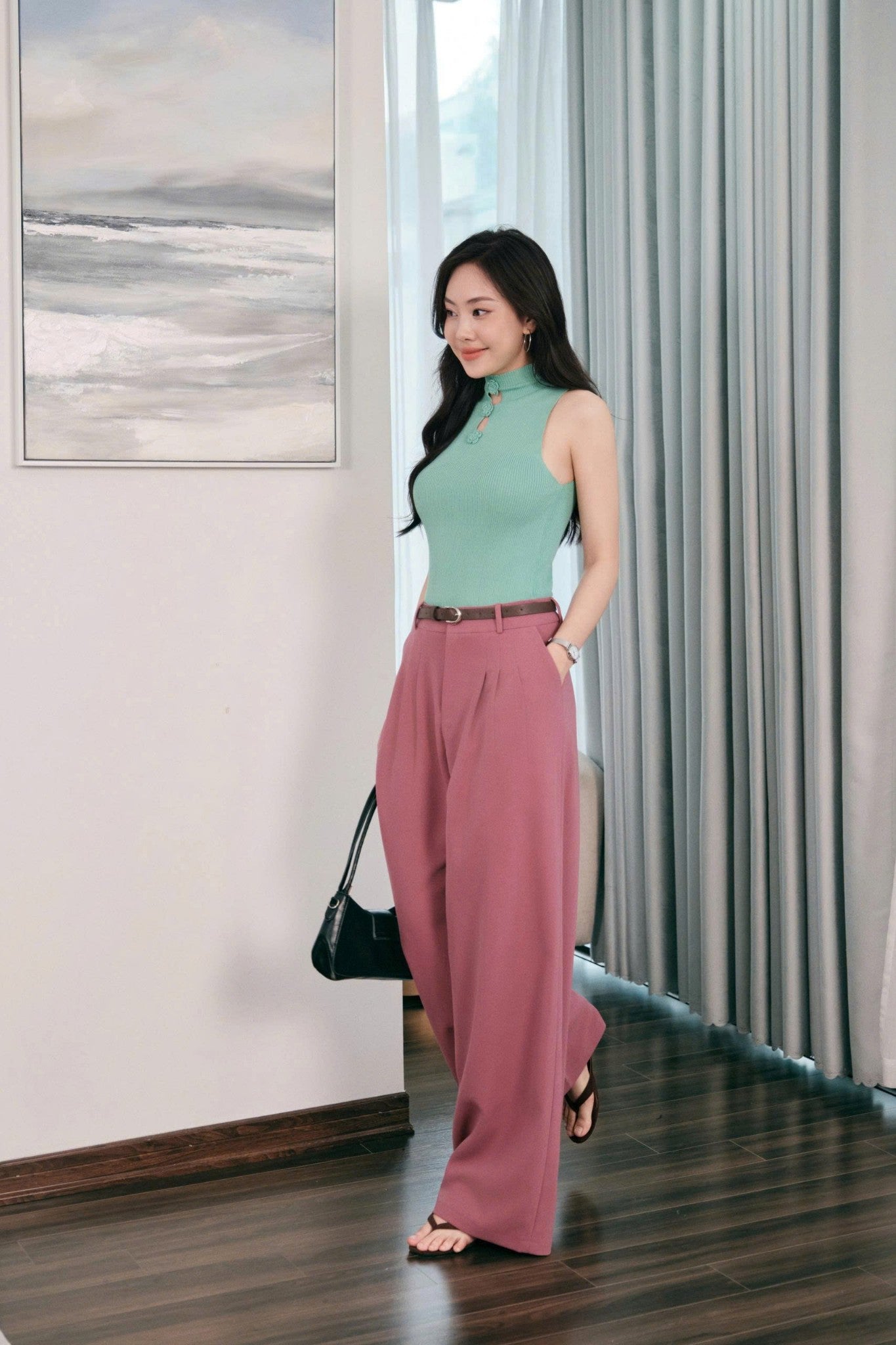 3 Pleat Wide-Leg Trousers (QB281)