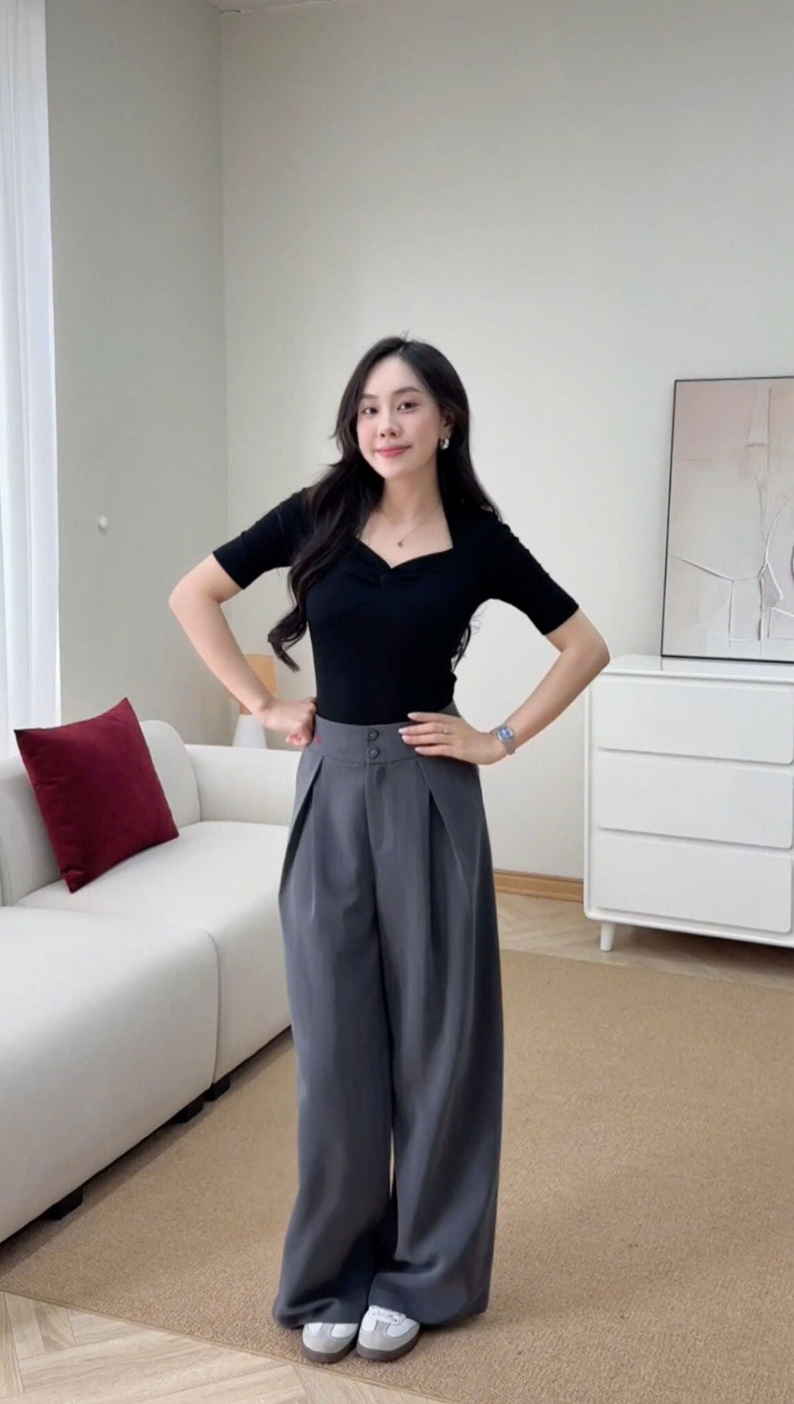 Áo Zip Xoắn Ngực Tay Lỡ (AC345)