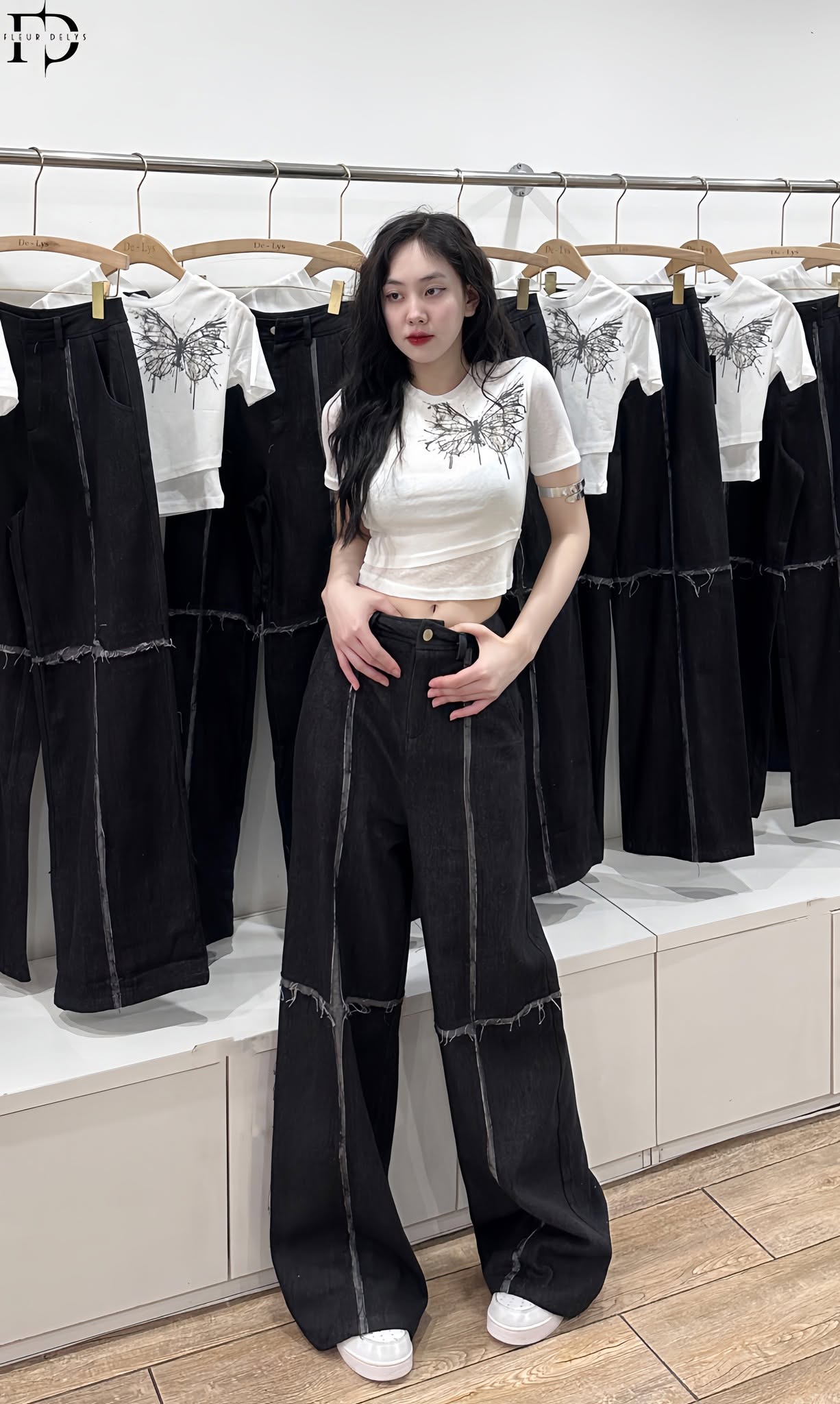 Quần Jeans Dấu Cộng- Đen- QA08