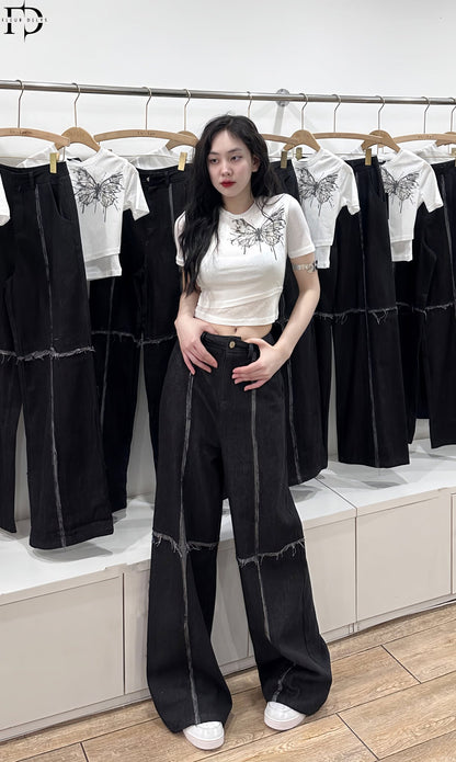 Quần Jeans Dấu Cộng- Đen- QA08