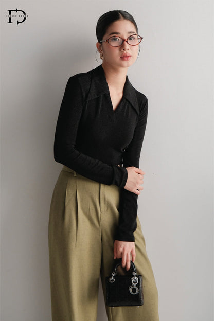 Quần Suông Xước Đen - Nâu -(QA93)