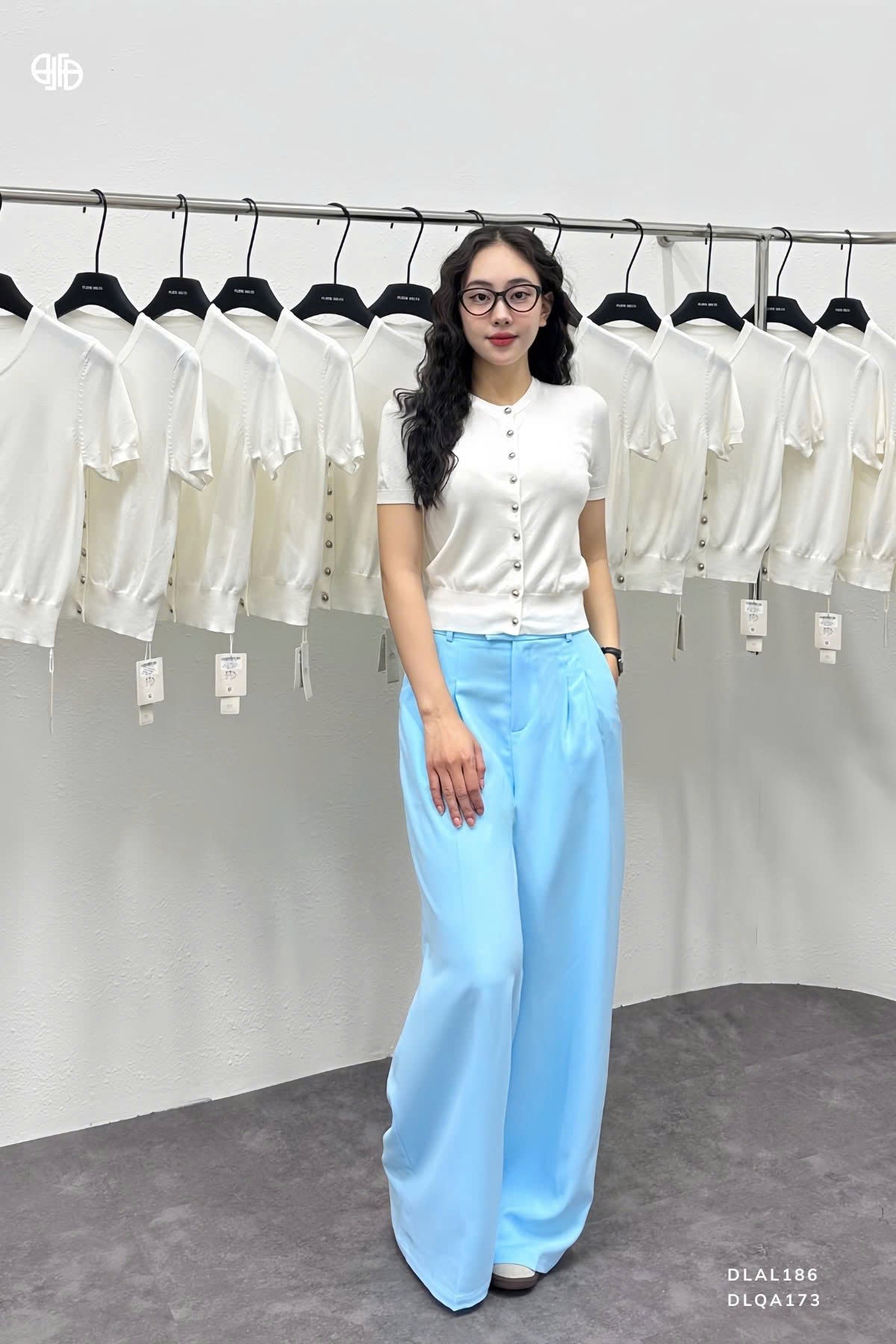 Áo Len Dệt Kim Phối Nẹp Cúc Inox (AL186)