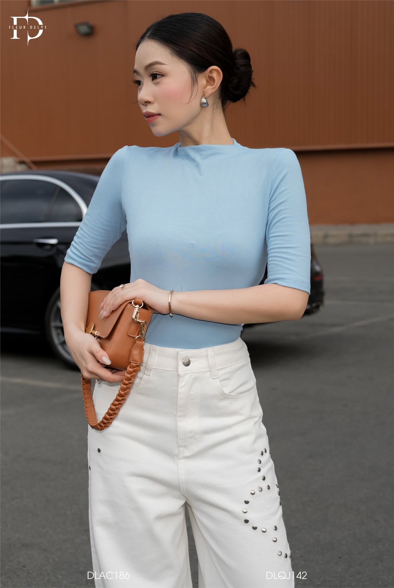 Quần Jean Dập Đinh Tán - Trắng -(QJ142)