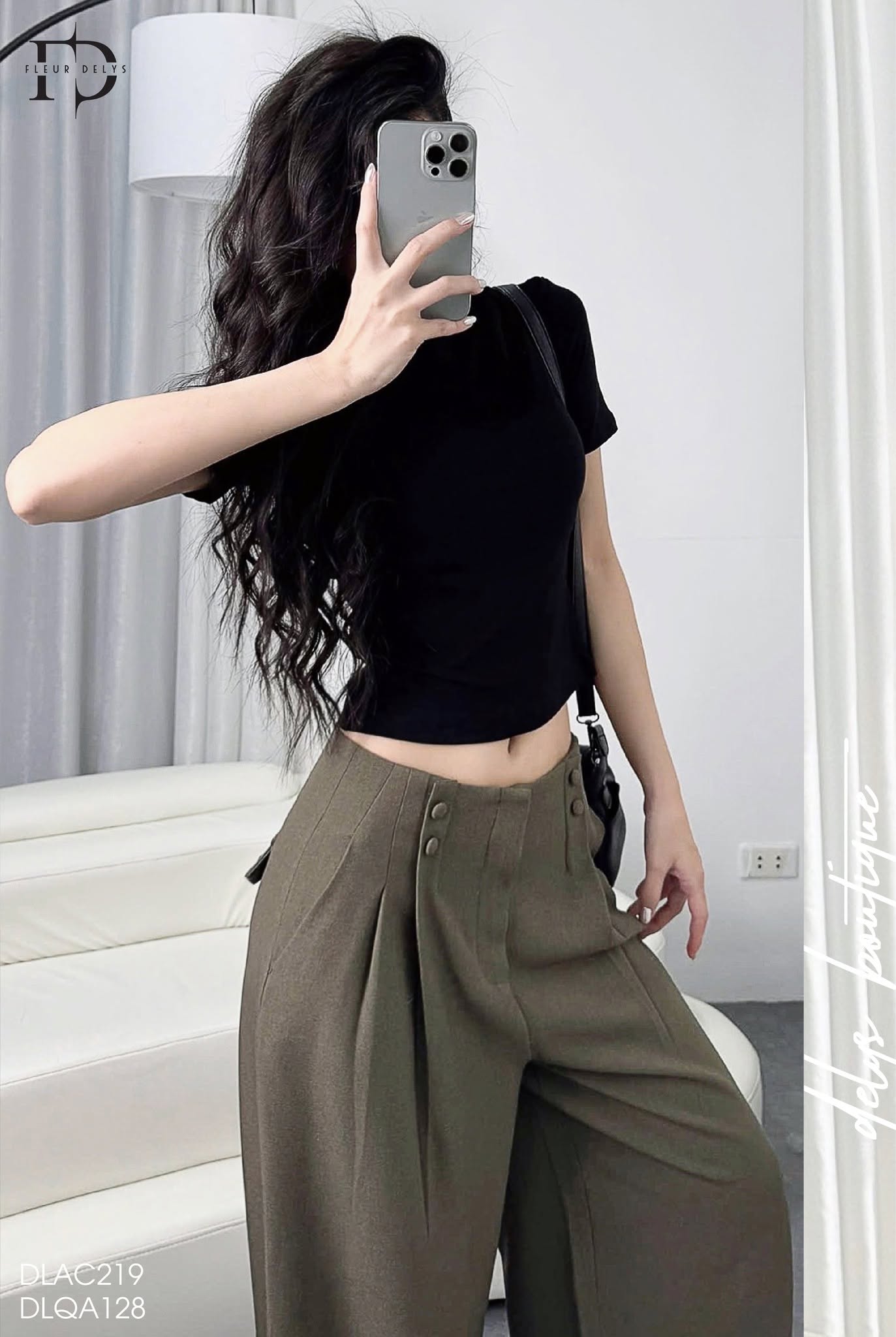 Áo Croptop Xẻ Ngực - Đen - (AC219)