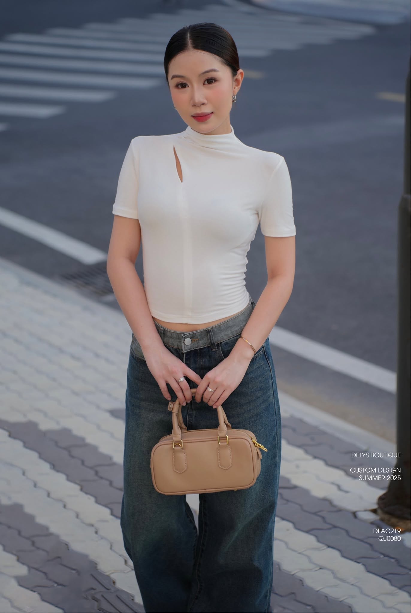Áo Croptop Xẻ Ngực - Trắng -(AC219)