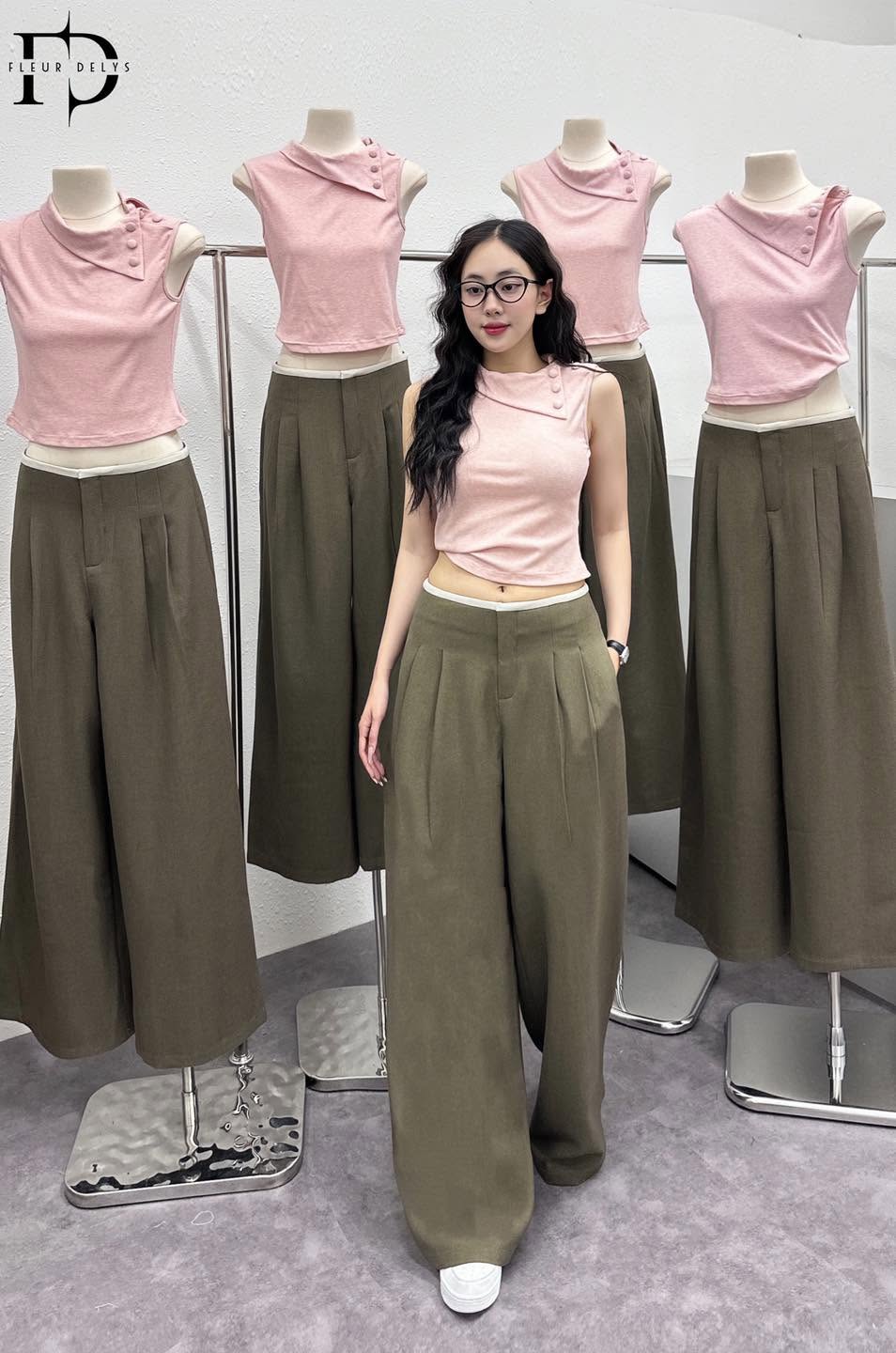 Áo Thun Cổ Bẻ Cúc Bọc - Hồng - (AC243)