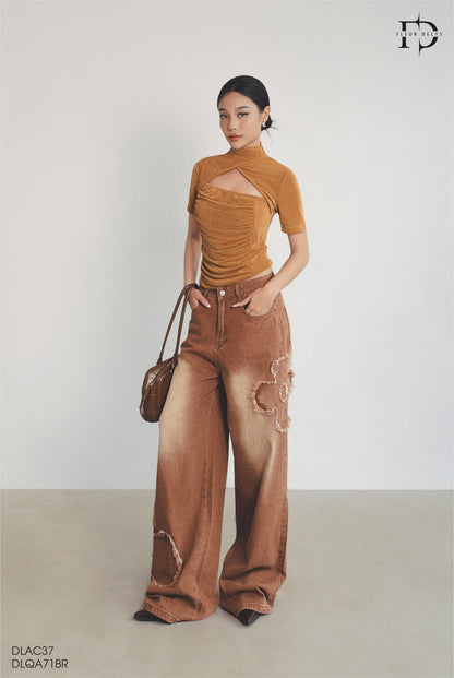 Áo Thun Xoắn Cổ - Vàng (AC37)