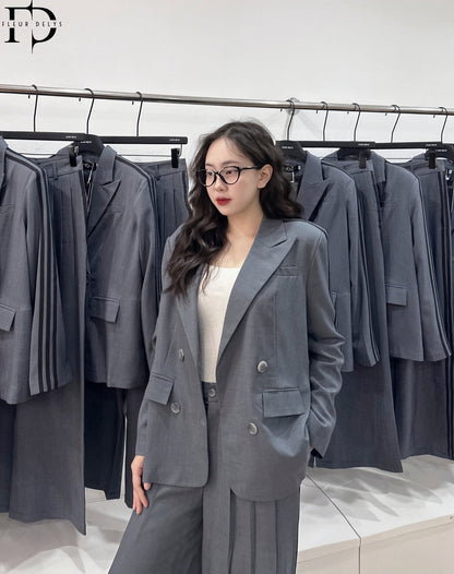 Set Blazer Ốp 3 Dây Dệt - Ghi chì- (DLBO121)