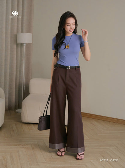 Áo Thun Thêu Gấu Phối Quần Bò Rayon Gấu 6 Phân (AC233-QA219)