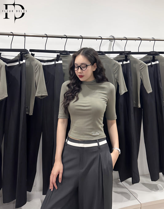 Áo Cổ Leo Tay Cộc Lỡ ( AC186)
