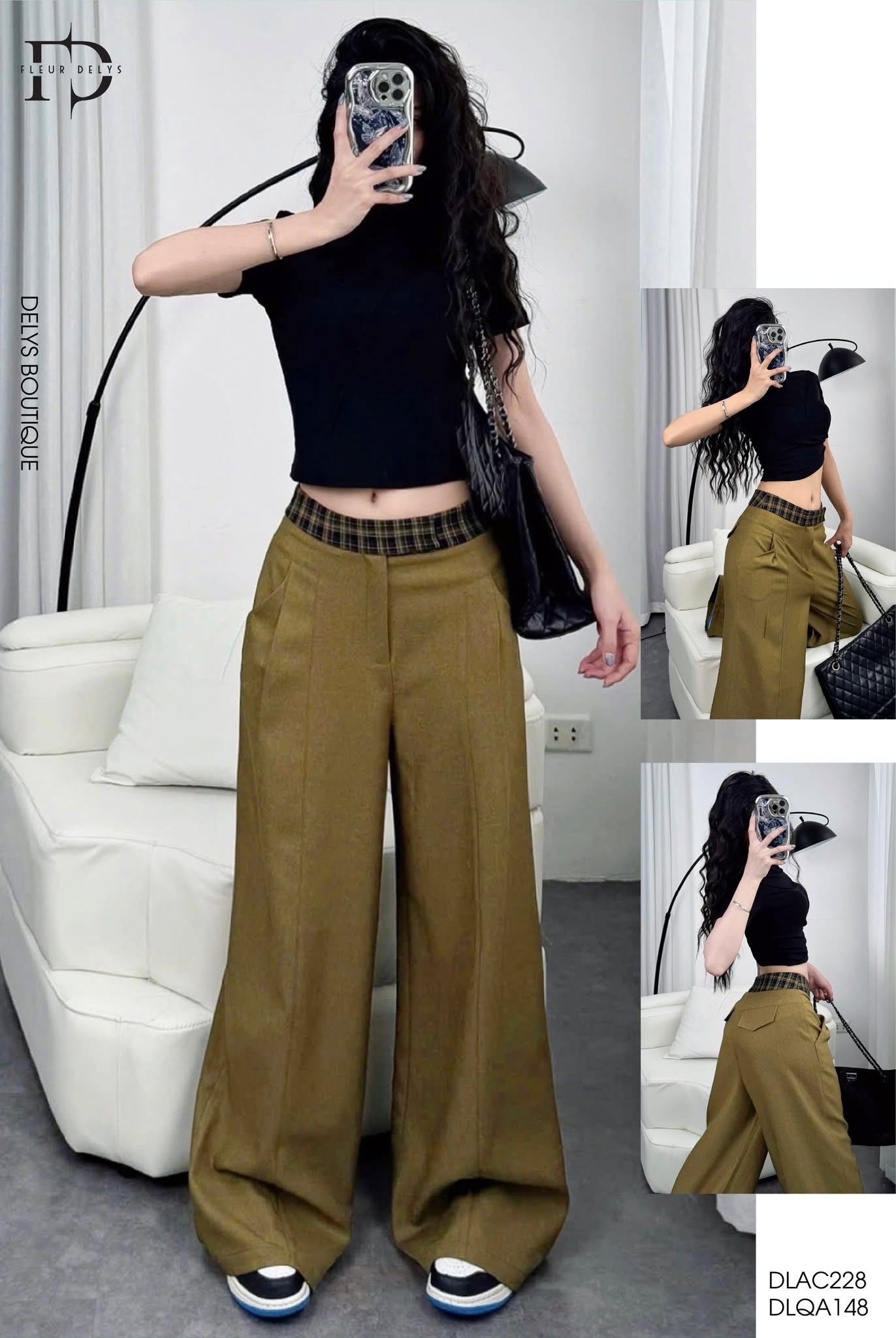 Áo Croptop Phối Gân - Đen - ( AC228)