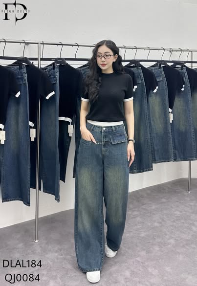 Quần Jean Suông Mài Túi Nắp(QJ0084)