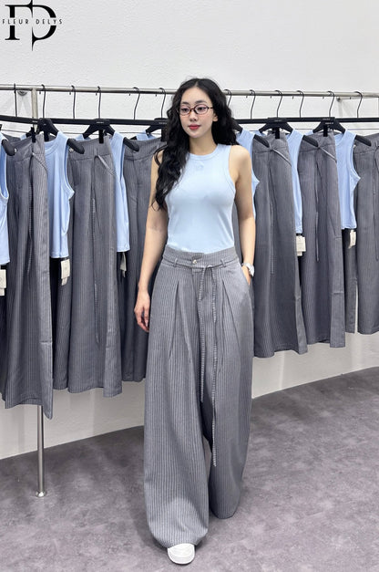 Áo Cổ Tròn Phối Viền Rộng - Xanh pastel (AC248)