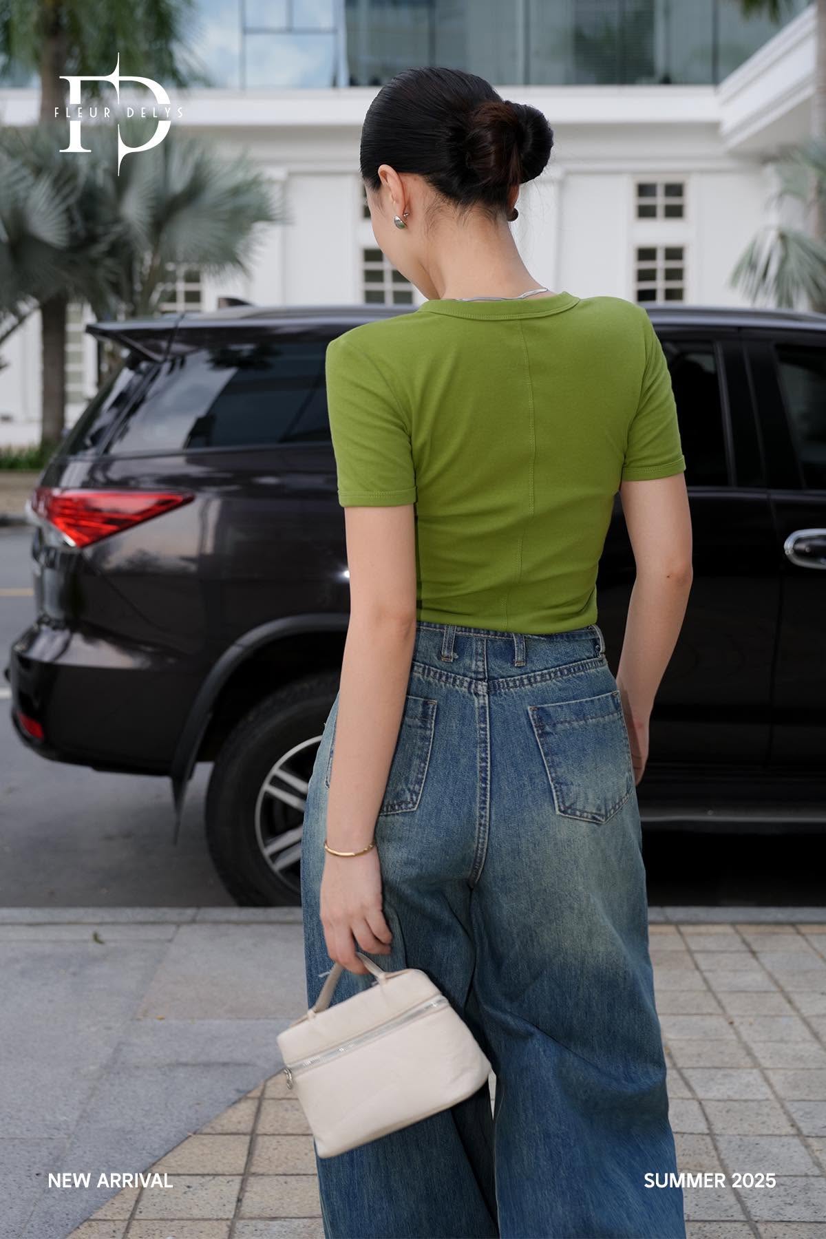 Áo Thun Zip Cổ Tròn - Xanh Lá ( AC266)