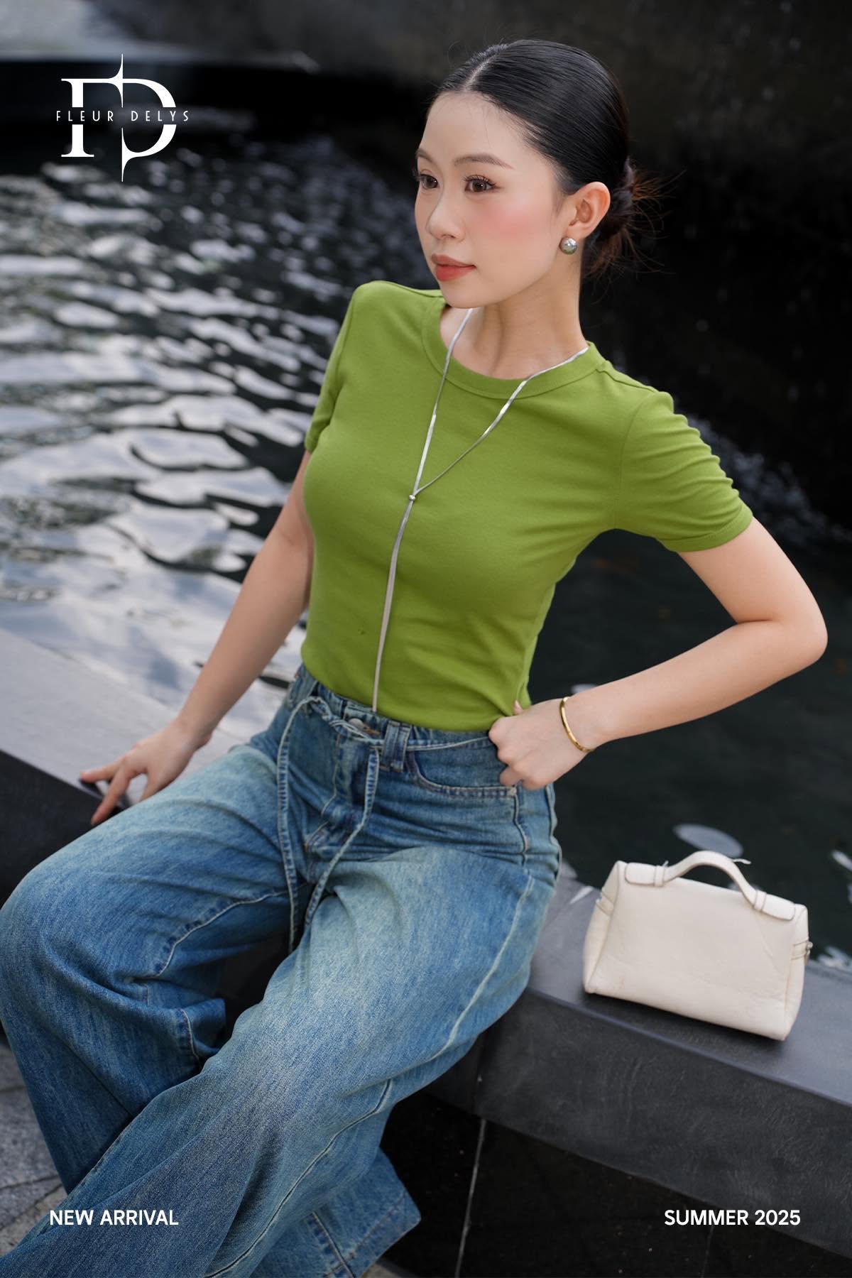 Áo Thun Zip Cổ Tròn - Xanh Lá ( AC266)