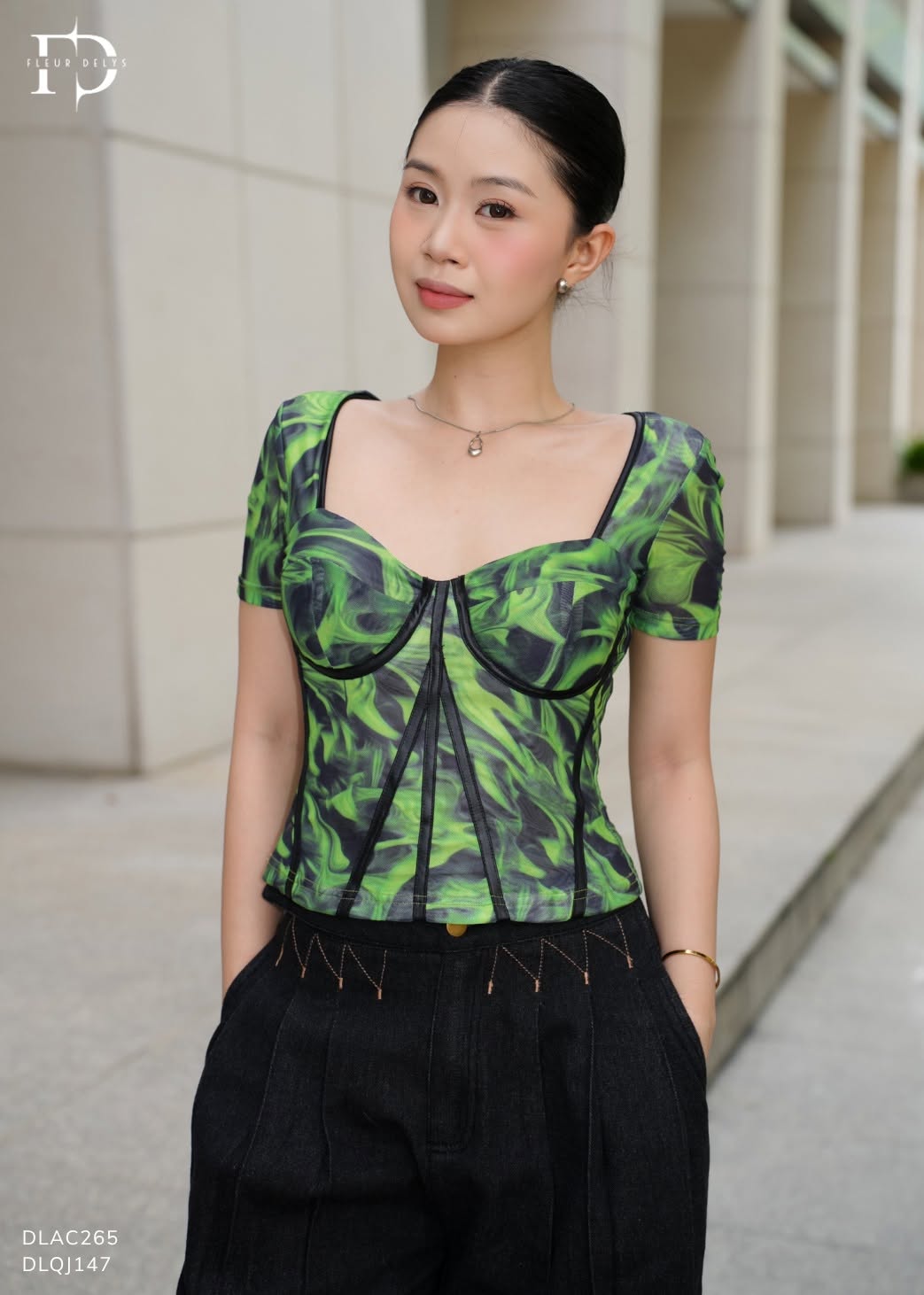 Áo Lưới Cúp Ngực - Xanh (AC265)