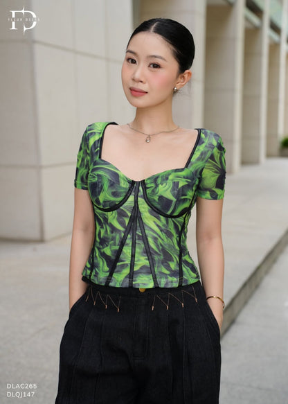 Áo Lưới Cúp Ngực - Xanh (AC265)