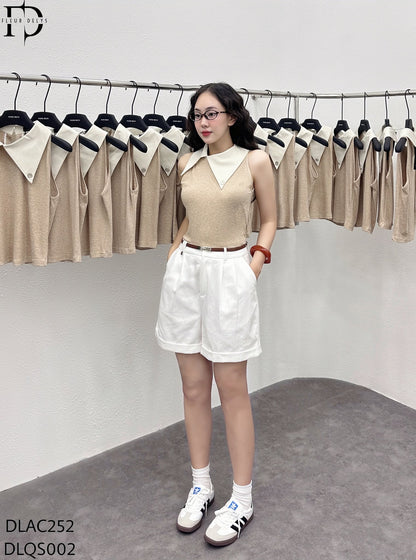 Áo Thun Tăm Phối Cổ Bản To - Nâu (AC252)