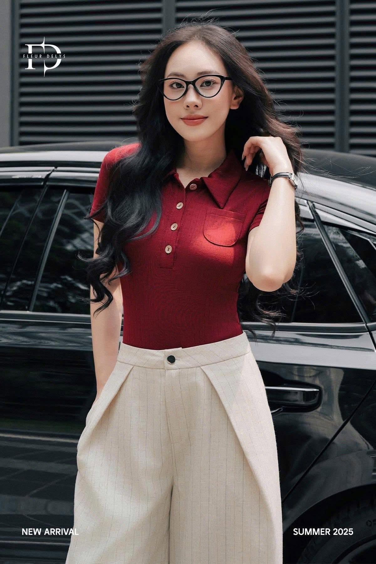 Quần Kẻ Sọc Phối Ly Chéo - Be-(DLQA171)