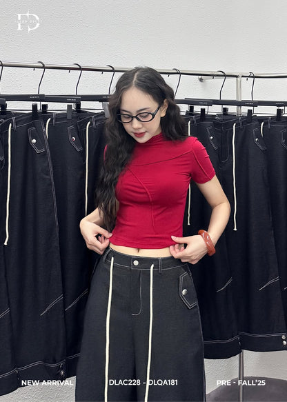 Áo Croptop Phối Gân ( AC228 )