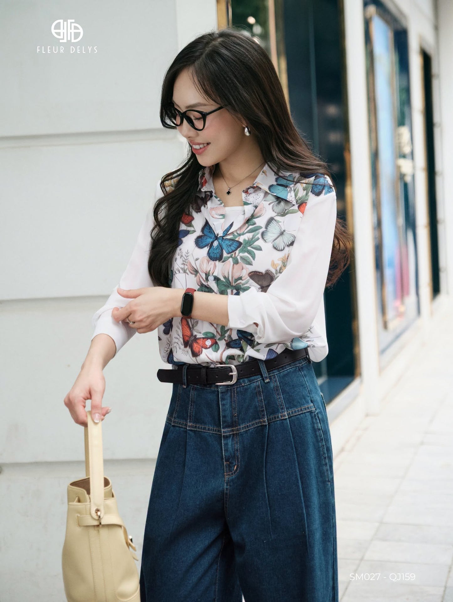 Áo Sơ Mi Butterfly + Quần Jean 2 Ly Túi Dọc (SM027+ QJ159)