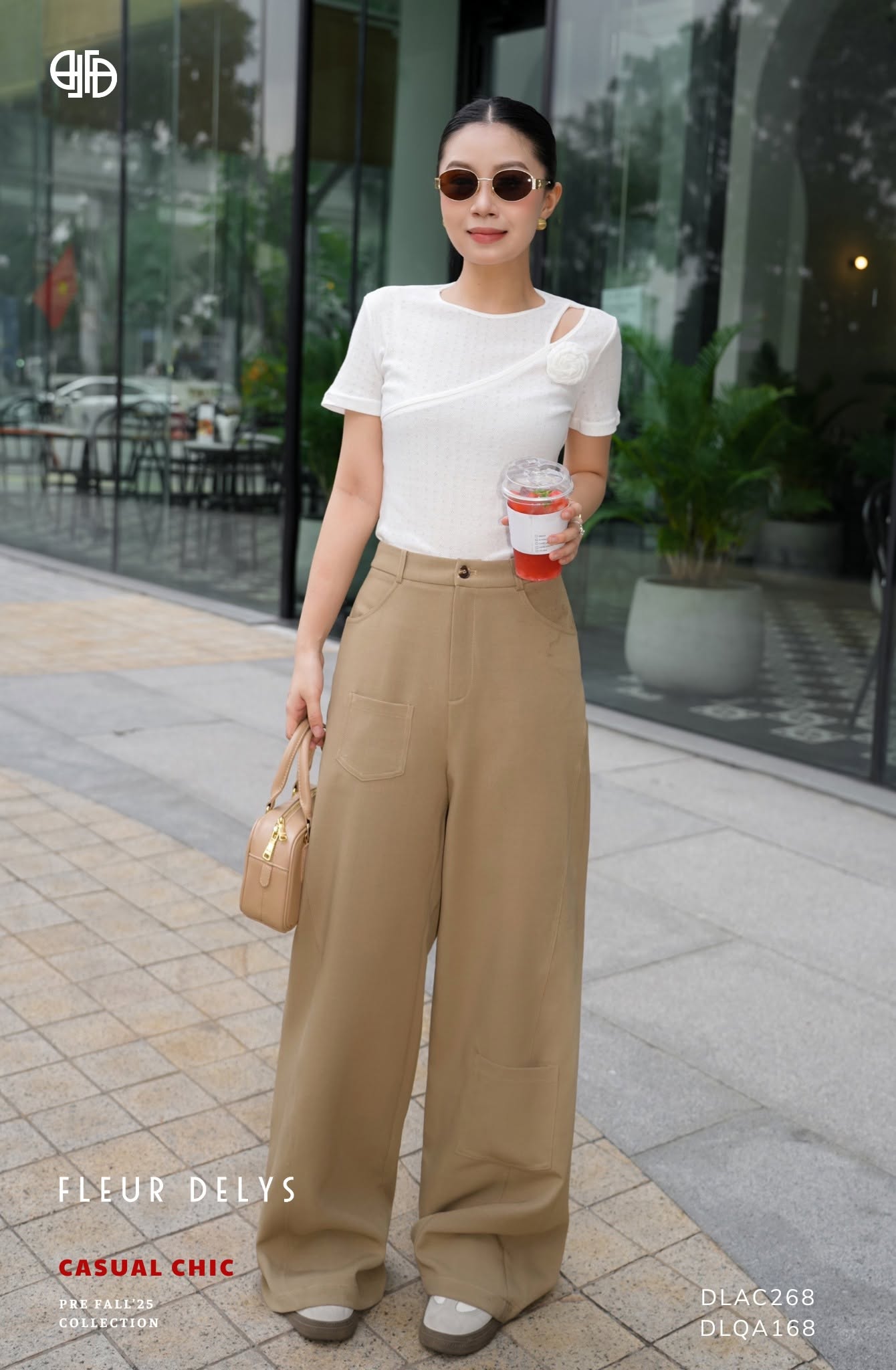 Áo Thun Dệt Cài Hoa - Trắng(AC268)
