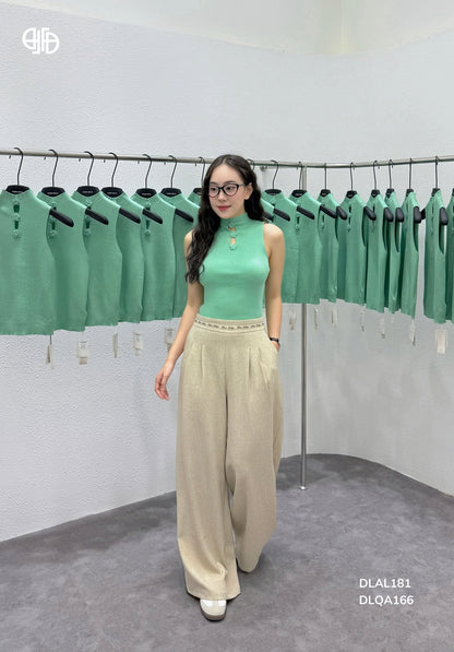 Áo Len Sát Nách Phối 3 Bông Hoa -Xanh ( AL181)