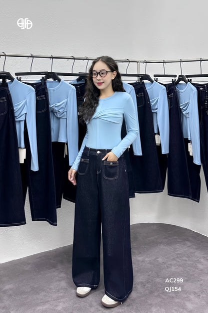 Áo Zip Nẹp Liền Ngực Xoắn  ( AC299)
