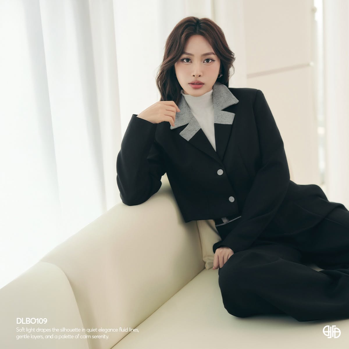 Set Vest Phối Cổ - Đen-(DLBO109)