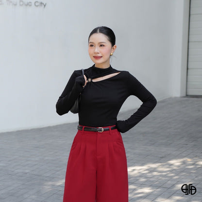 Ribbed Cutout T-shirt