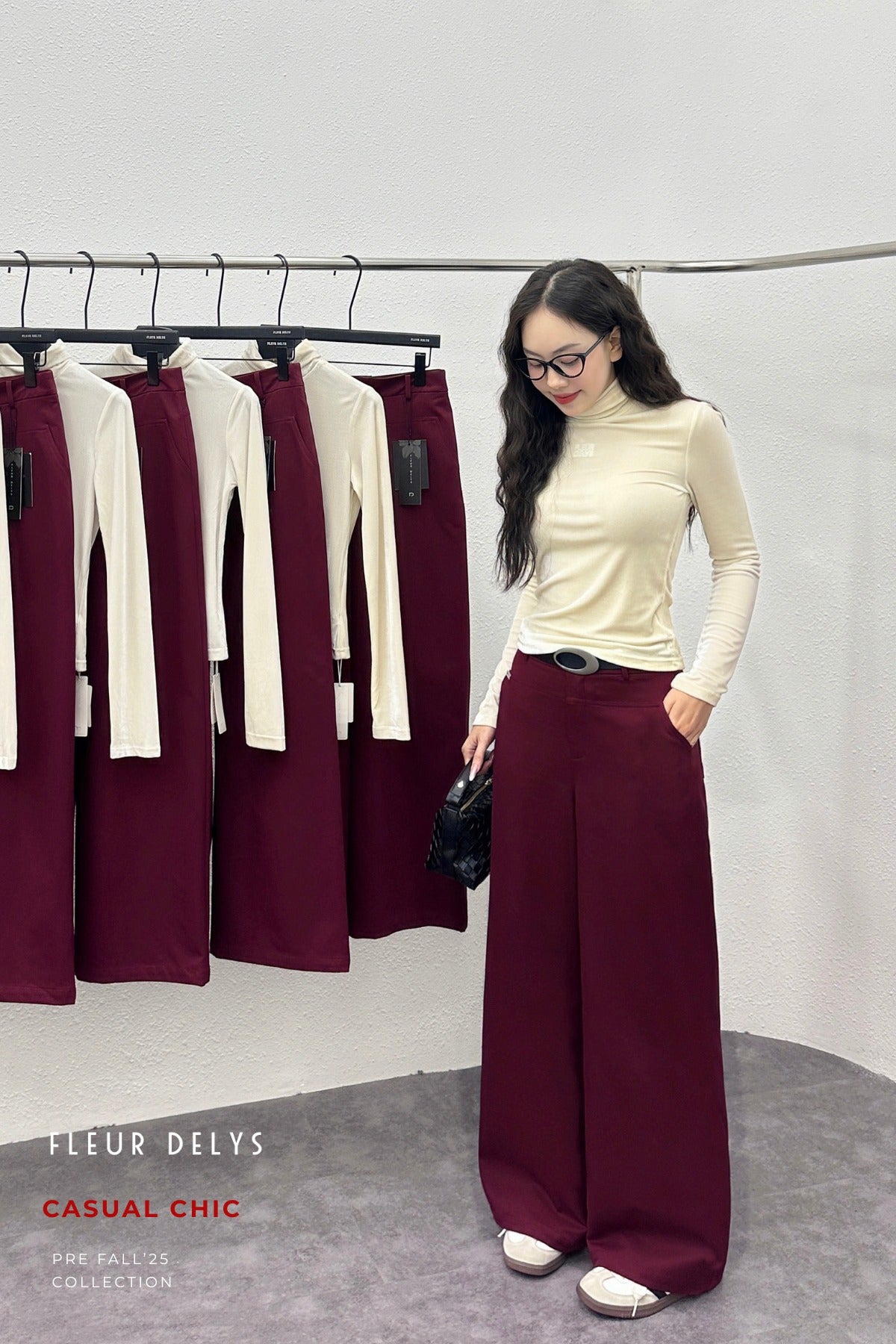 Mock Neck Velvet T-shirt