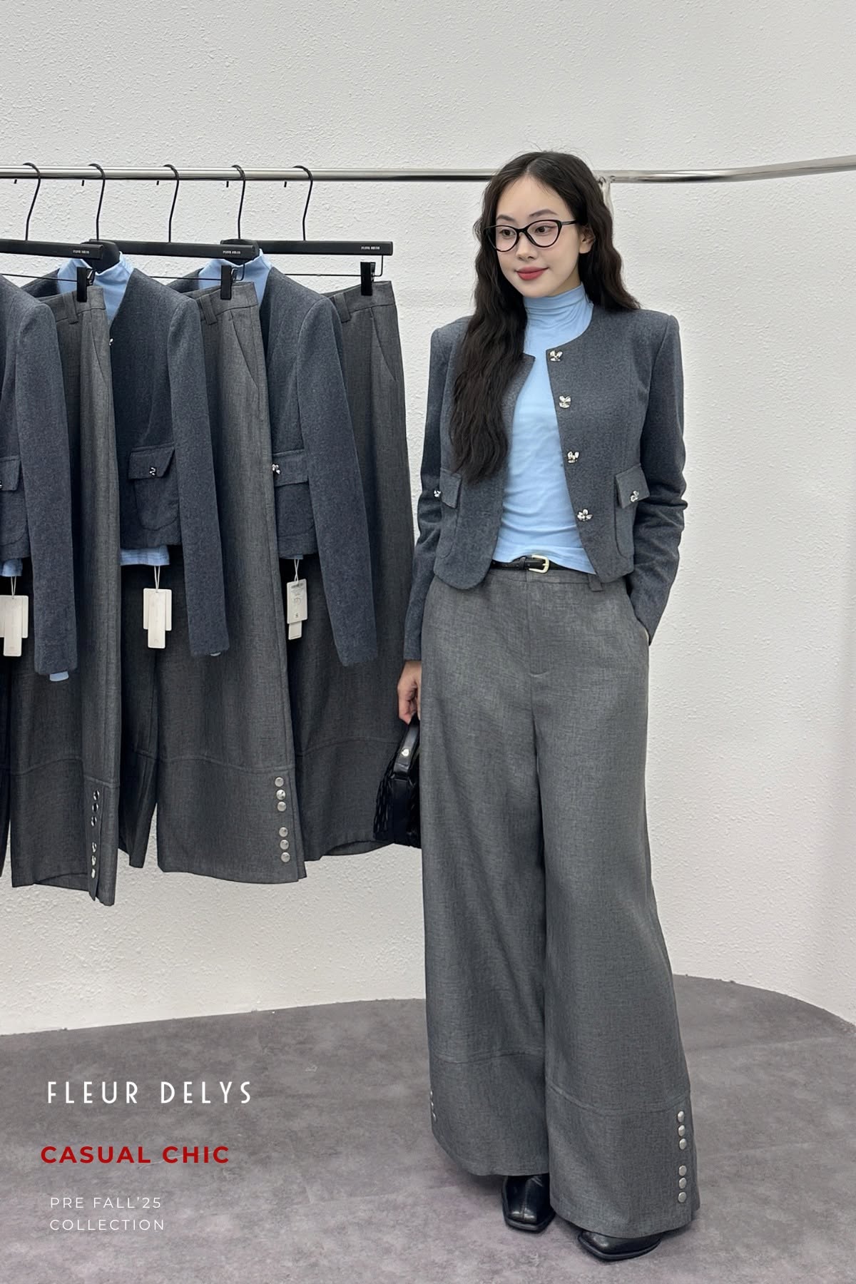 Quần Cúc Bấm Gấu - Xám (QA213)