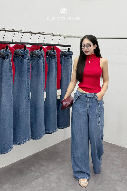 Áo Len Sát Nách Phối 3 Bông Hoa -Đỏ ( AL181)