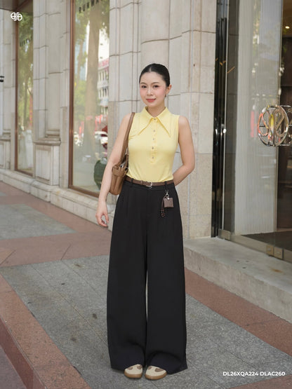 Quần 2 Ly Kèm Dây Lưng - Đen (QA224)