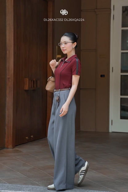 Quần 2 Ly Kèm Dây Lưng - Màu chì (QA224)