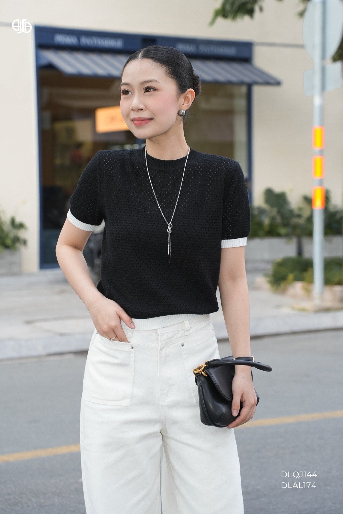Áo Len Mềm Phối Gấu - Đen (AL184)