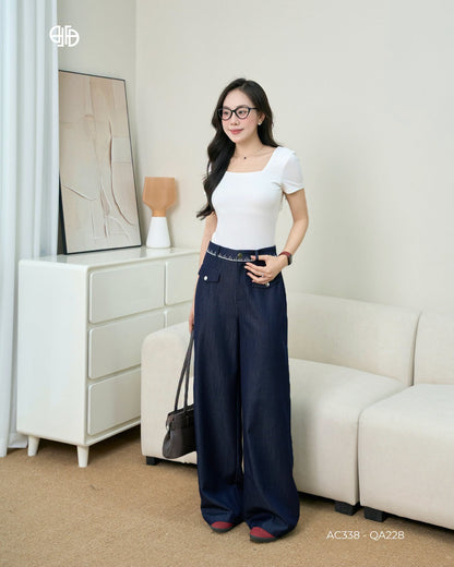 Elegant Square Neck T-shirt (AC338)