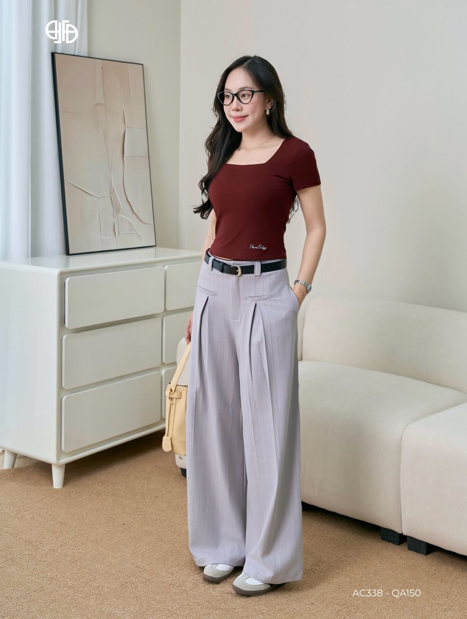 Elegant Square Neck T-shirt (AC338)