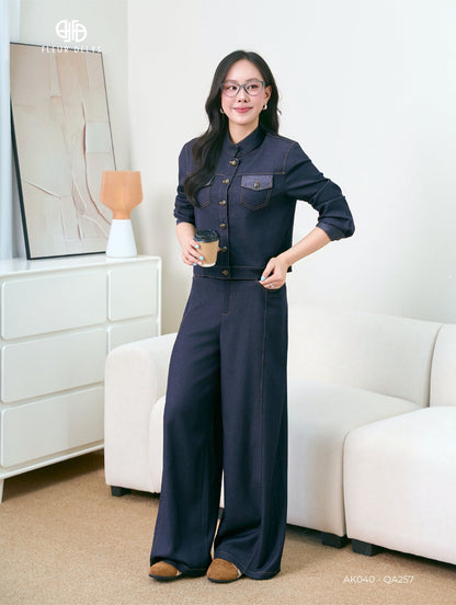 Áo Bò Rayon Cổ Tầu Dài Tay (AK040 + QA257)