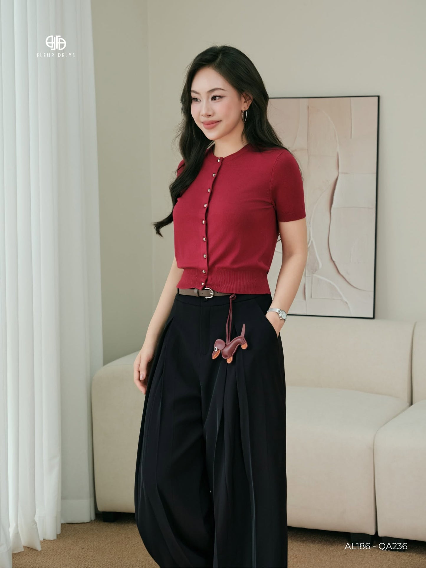 Quần Tuytsy Hàn Ly Úp - Đen -(QA236)