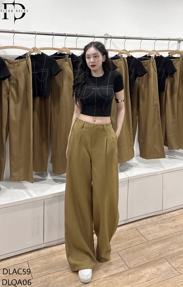 Áo Cổ U Phối Gân Da - Đen (AC52)