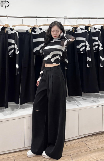 Áo Lưới Cổ Leo - Đen - (AC98)