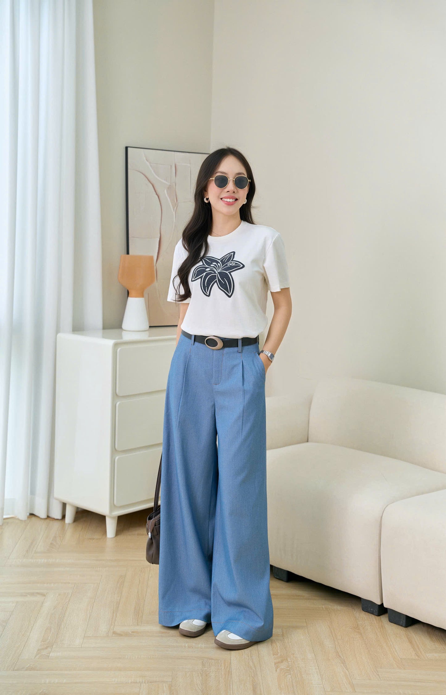 Áo Phông Thêu Hoa Huệ (AP005)