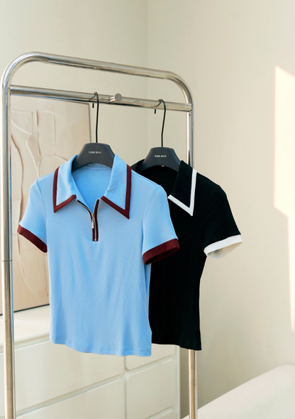 Áo polo khóa đồng phối cổ (PL002)