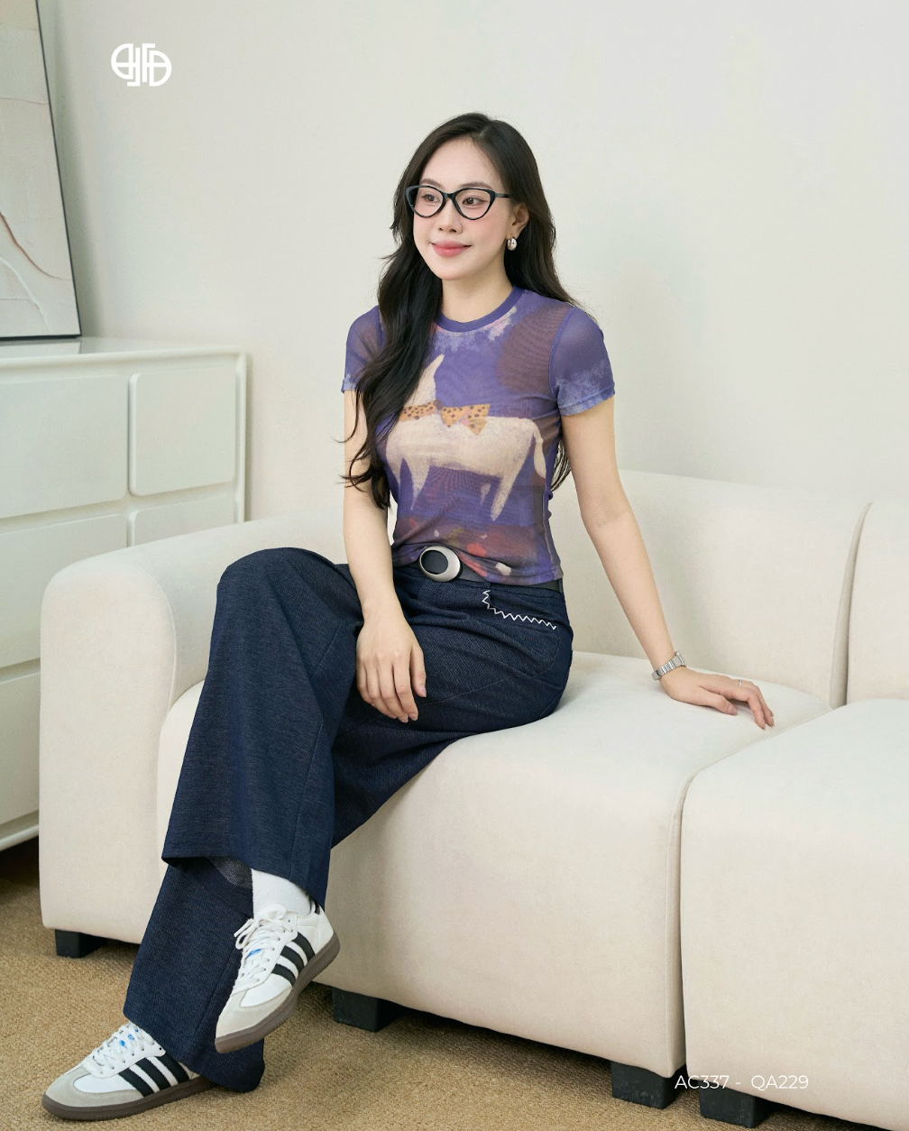 Áo thun in nghệ thuật Blue Muse (AC337)