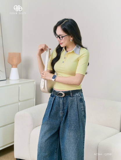 Áo zip vàng phối xám (AC344)